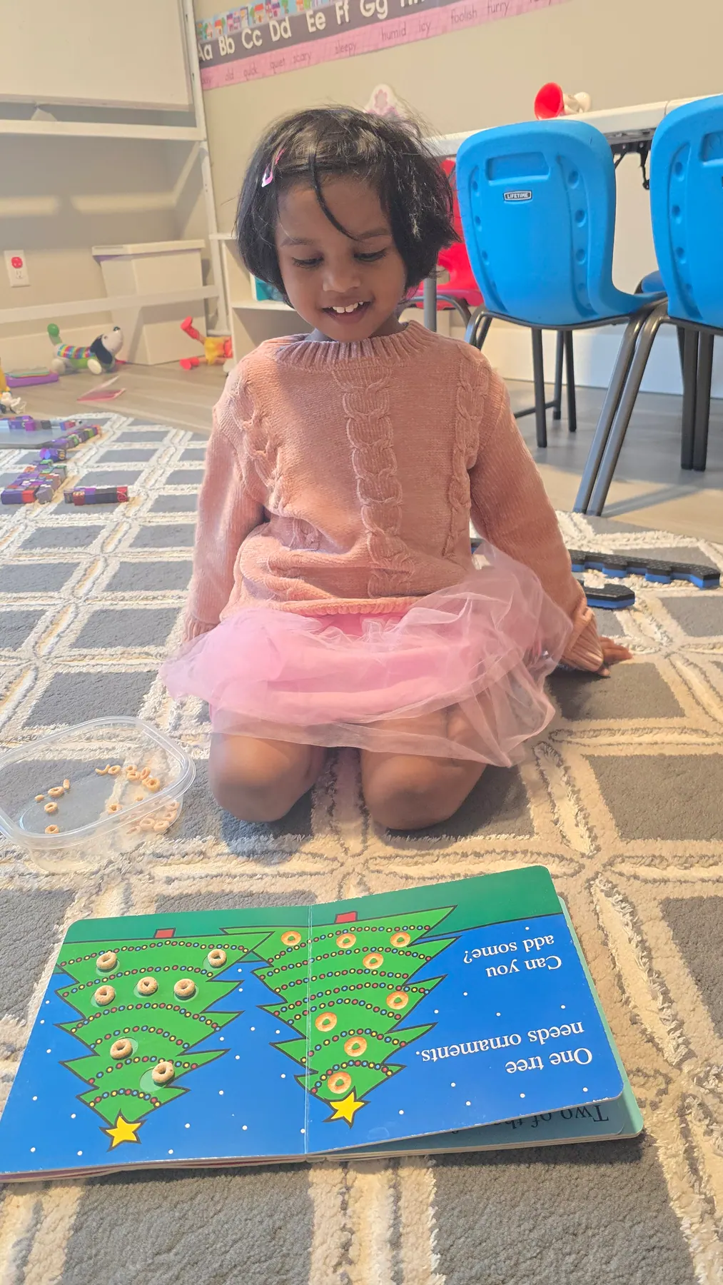 A confidence-building Academy activity at Tickle Treetops Academy